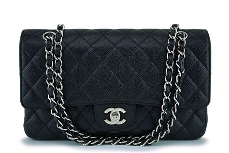 chanel classic medium caviar black|Classic .